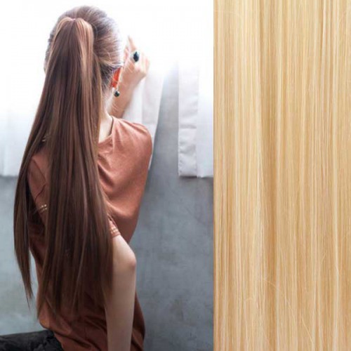 Prodlužování vlasů a účesy - Culík, extra dlouhý rovný cop na skřipci 80 cm