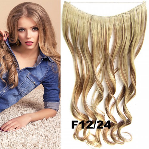 Prodlužování vlasů a účesy - Flip in vlasy - vlnitý pás vlasů 45 cm - odstín F12/24