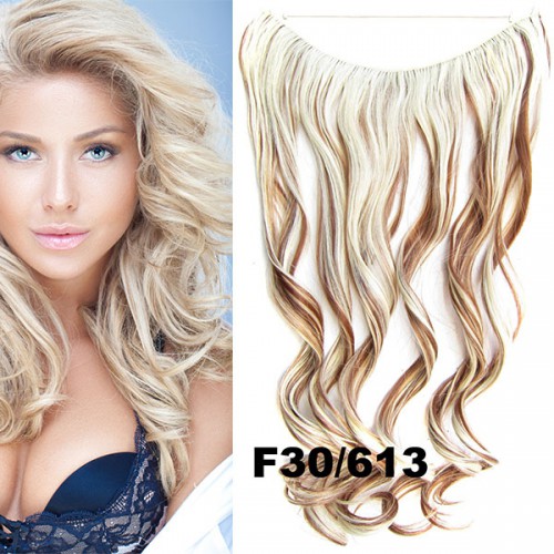 Prodlužování vlasů a účesy - Flip in vlasy - vlnitý pás vlasů 45 cm - odstín F30/613