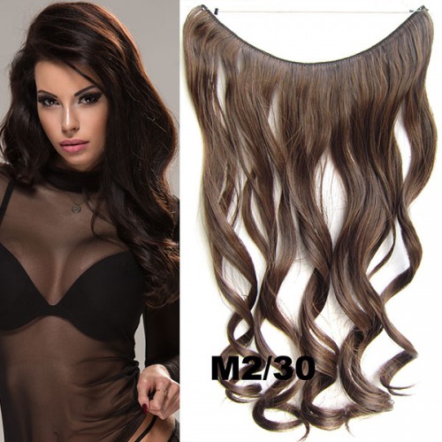 Prodlužování vlasů a účesy - Flip in vlasy - vlnitý pás vlasů 45 cm - odstín M2/30