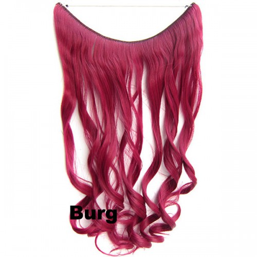 Prodlužování vlasů a účesy - Flip in vlasy - vlnitý pás vlasů 45 cm - odstín BURG