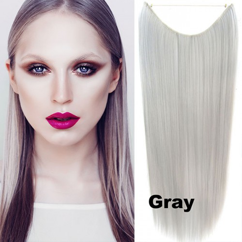 Prodlužování vlasů a účesy - Flip in vlasy - 55 cm dlouhý pás vlasů - odstín GRAY