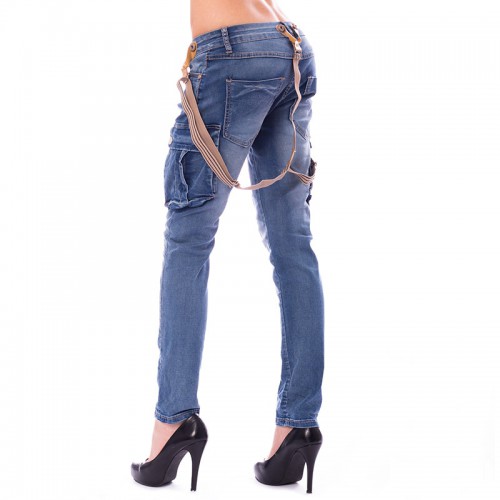 Dámská móda a doplňky - Dámské jeans kapsáče s kšandami