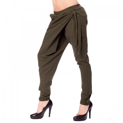 Dámská móda a doplňky - Harémové kalhoty s překladem - khaki