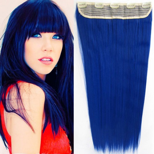 Prodlužování vlasů a účesy - Clip in vlasy - 60 cm dlouhý pás vlasů - odstín Sea Blue