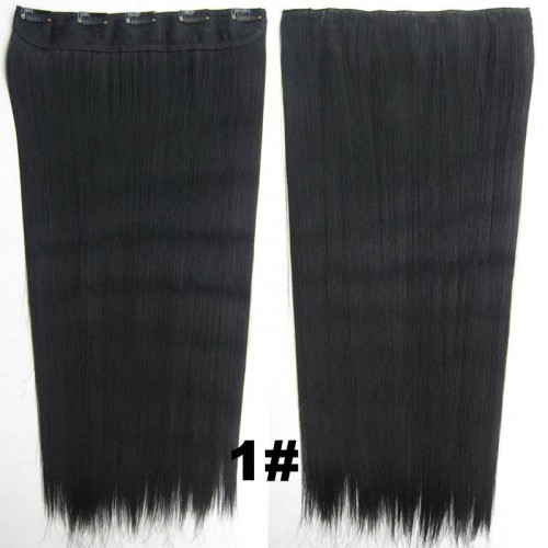 Prodlužování vlasů a účesy - Clip in vlasy - 60 cm dlouhý pás vlasů - odstín 1#