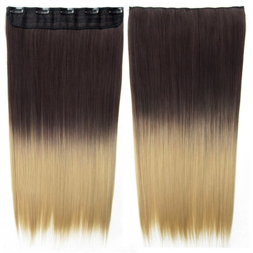 Prodlužování vlasů a účesy - Clip in vlasy - 60 cm dlouhý pás vlasů - ombre styl - odstín 6A T 24