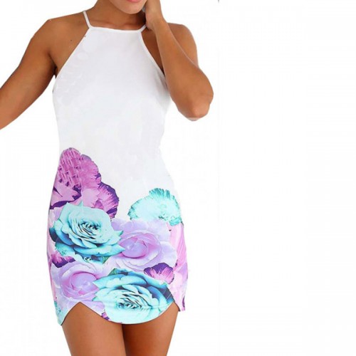 Dámská móda a doplňky - Dámské letní mini šaty s potiskem růží
