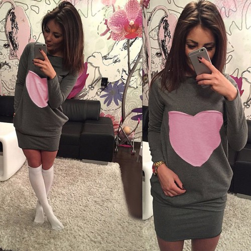 Dámská móda a doplňky - Dámské minišaty s kapsami - šedé