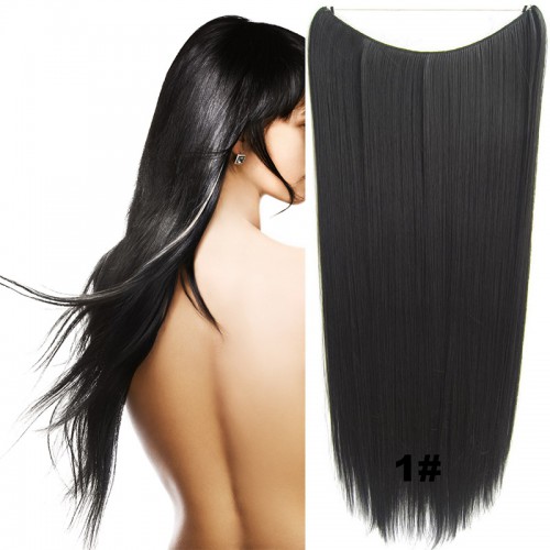 Prodlužování vlasů a účesy - Flip in vlasy - 60 cm dlouhý pás vlasů - odstín 1#