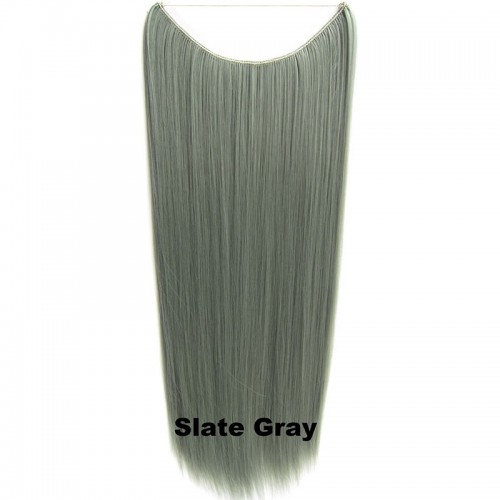 Prodlužování vlasů a účesy - Flip in vlasy - 60 cm dlouhý pás vlasů - odstín Slate Gray