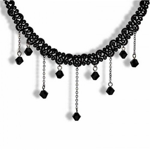 Dámská móda a doplňky - Romantický, háčkovaný náhrdelník s krystaly