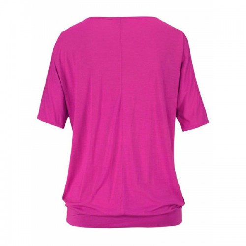 Dámská móda a doplňky - Dámský letní top s průstřihy v rukávu - růžová barva