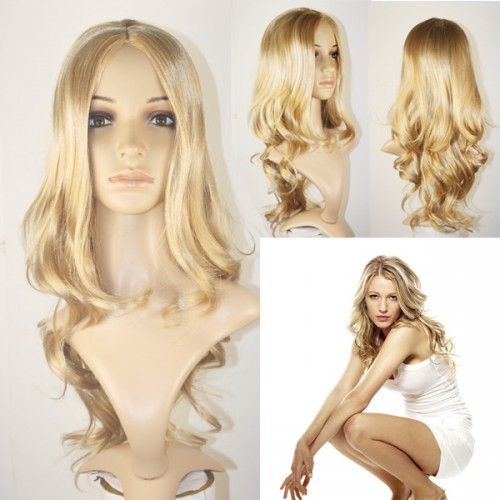 Prodlužování vlasů a účesy - Paruka Suzan plavá blond - 57 cm - GS2229