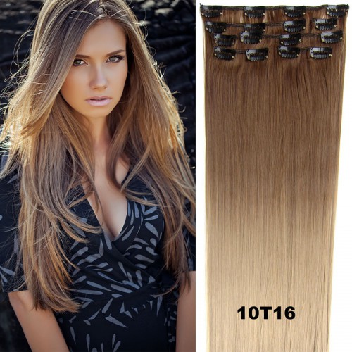 Prodlužování vlasů a účesy - Clip in sada OMBRE rovná - odstín 10 T 16