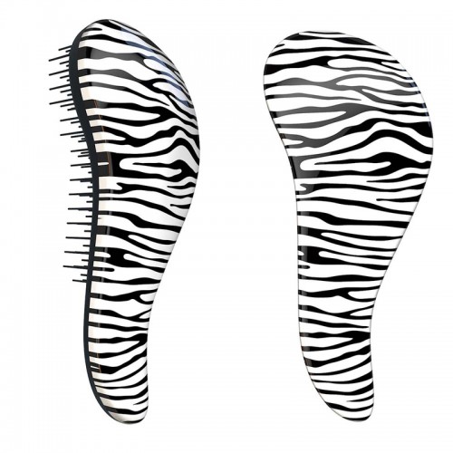 Prodlužování vlasů a účesy - Dtangler rozčesávací kartáč na vlasy - Zebra White