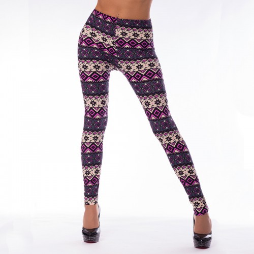 Dámská móda a doplňky - Dámské leginy - Winter Jacquar wine