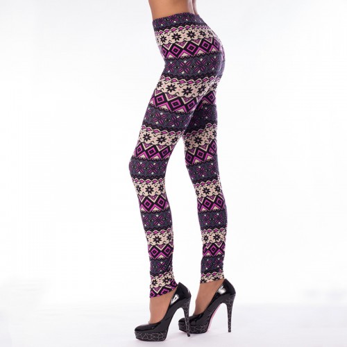 Dámská móda a doplňky - Dámské leginy - Winter Jacquar wine