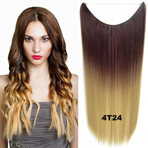 Prodlužování vlasů a účesy - Flip in vlasy - 55 cm dlouhý pás vlasů - odstín 4 T 24