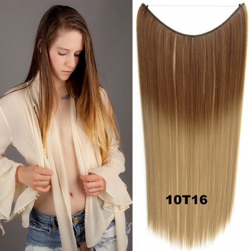 Prodlužování vlasů a účesy - Flip in vlasy - 55 cm dlouhý pás vlasů - odstín 10 T 16