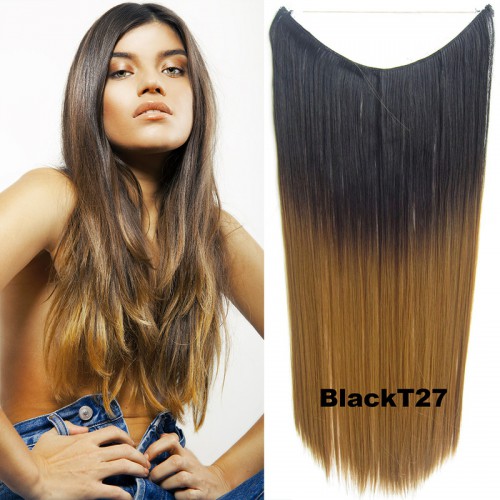 Prodlužování vlasů a účesy - Flip in vlasy - 55 cm dlouhý pás vlasů - odstín Black T 27