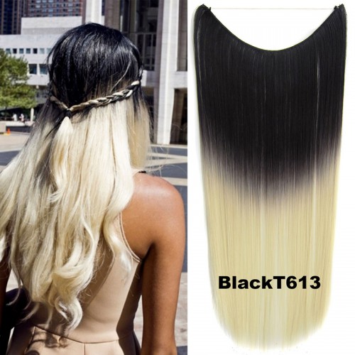 Prodlužování vlasů a účesy - Flip in vlasy - 55 cm dlouhý pás vlasů - odstín Black T 613