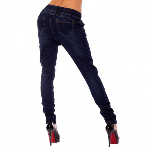 Dámská móda a doplňky - Dámské tmavě modré jeans baggy