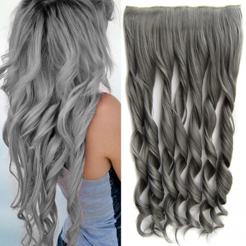 Prodlužování vlasů a účesy - Clip in pás vlasů - lokny 55 cm - odstín Dim Grey