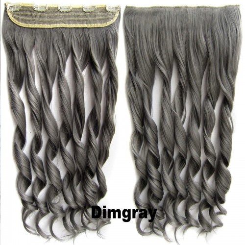 Prodlužování vlasů a účesy - Clip in pás vlasů - lokny 55 cm - odstín Dim Grey
