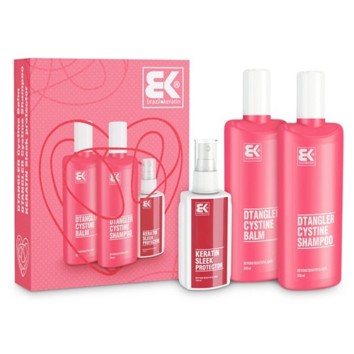 Krása - Brazil Keratin Dtangler Cystine Love Set - dárková sada pro snadné rozčesávání vlasů