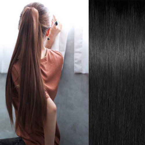 Prodlužování vlasů a účesy - Culík, extra dlouhý rovný cop na skřipci 80 cm