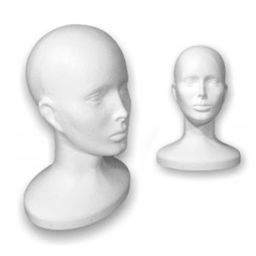 Prodlužování vlasů a účesy - Polystyrenová hlava 32 cm - pohodlné uložení paruk a příčesků