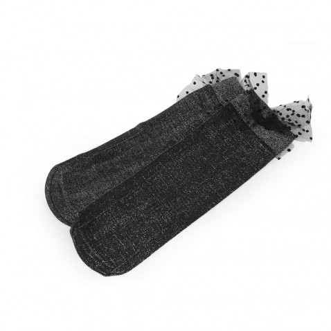 Dámské ponožky s mašlí a lurexem