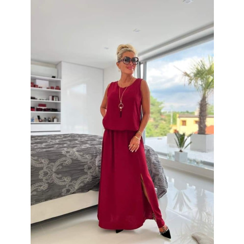 Dlouhé šaty s rozparkem - Elegant