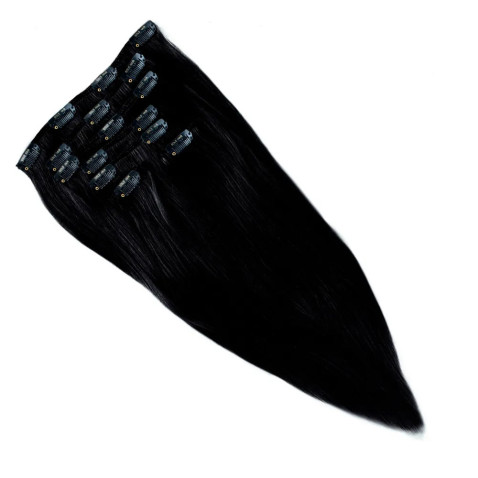 Clip In vlasy Premium 45 cm / 100 g - černá