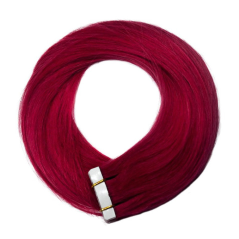 TAPE IN vlasy Premium 60 cm - červená