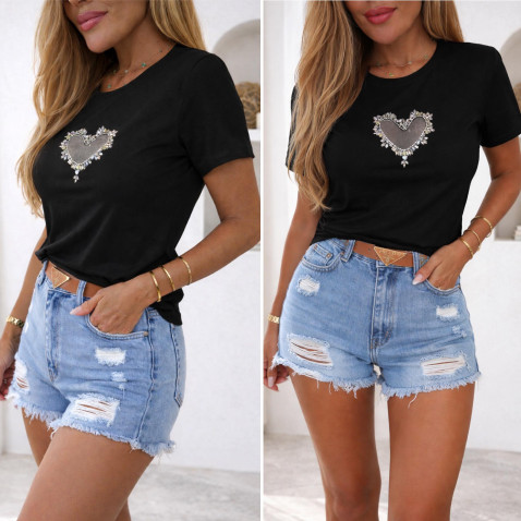 Tričko Srdce - černé