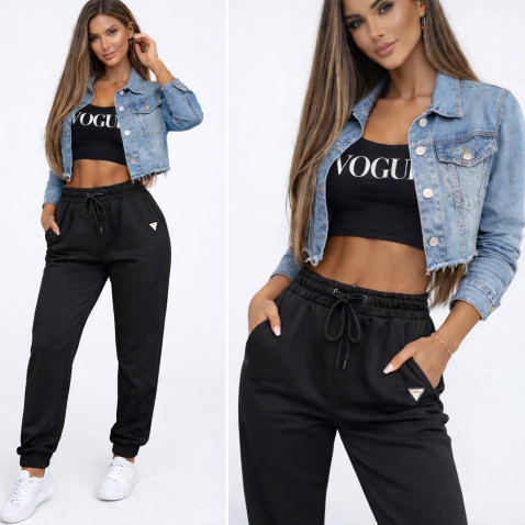 Dámské teplákové kalhoty - černá