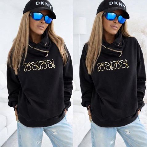 Mikina vyšité znaky - černá