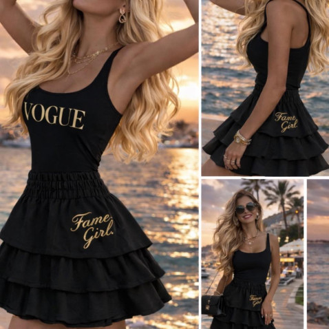 Trendy volánková sukýnka - černá