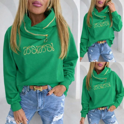 Mikina vyšité znaky - zelená