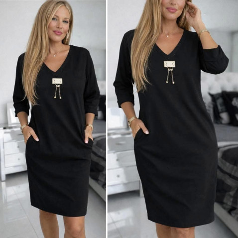 Sportovni dlouhá  šatovka s plíškem - černá