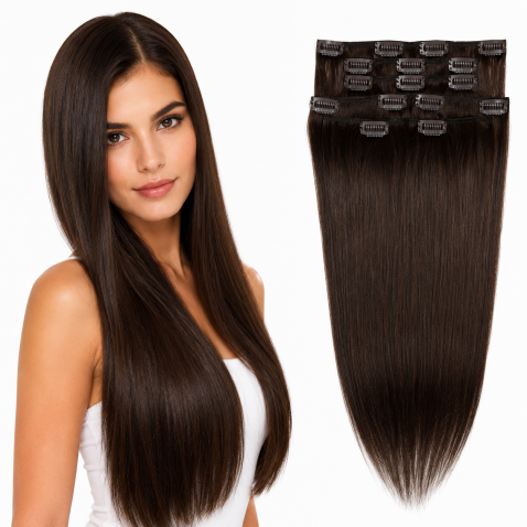 Clip in vlasy 55 cm lidské – Remy 70 g - odstín 2