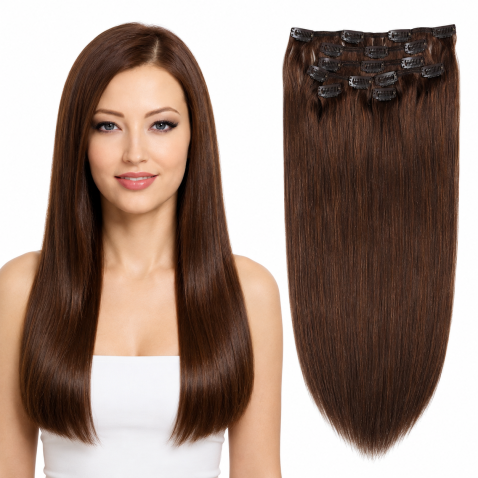 Clip in vlasy 51 cm lidské – Remy 70 g - odstín 4