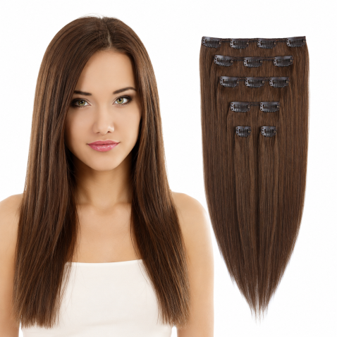Clip in vlasy 45 cm lidské – Remy 70 g - odstín 6