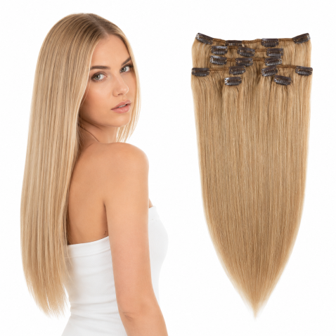 Clip in vlasy 55 cm lidské – Remy 70 g - odstín 12
