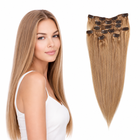 Clip in vlasy 55 cm lidské – Remy 70 g - odstín 27