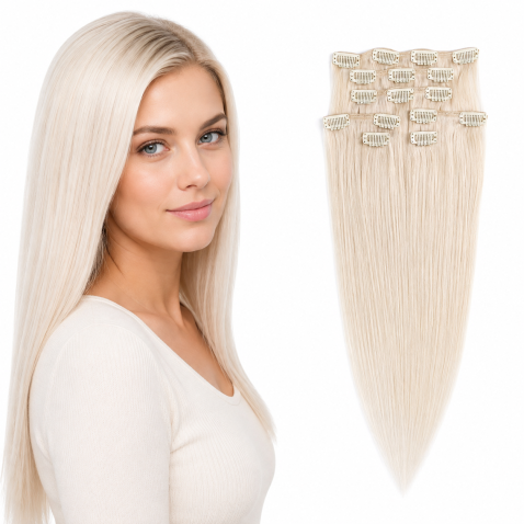 Clip in vlasy 55 cm lidské – Remy 70 g - odstín 60