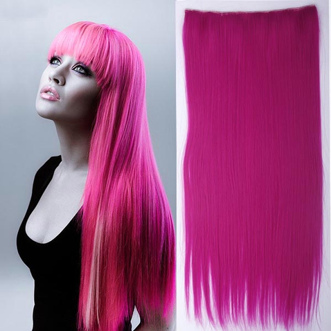 Clip in vlasy - 60 cm dlouhý pás vlasů - odstín Rose Pink