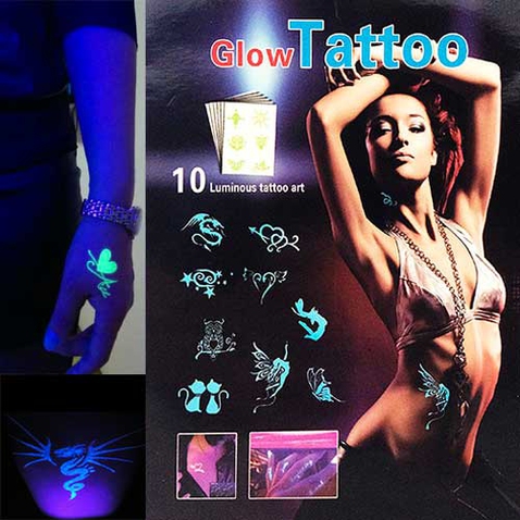Svítící tattoo - nalepovací UV tetování